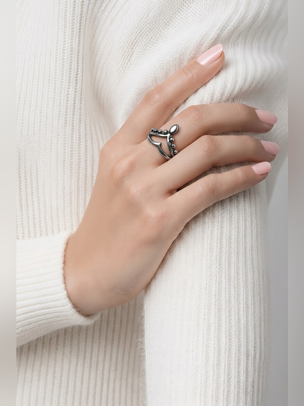Silver Crown Ring